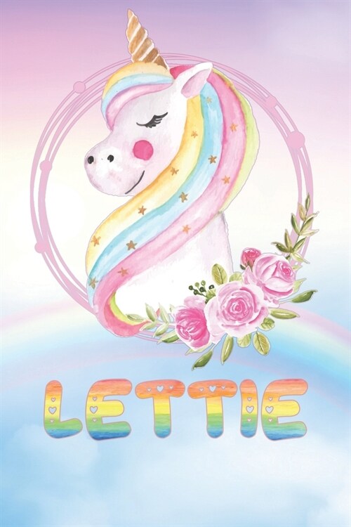 Lettie: Letties Unicorn Personal Custom Named Diary Planner Calendar Notebook Journal 6x9 Personalized Customized Gift For So (Paperback)