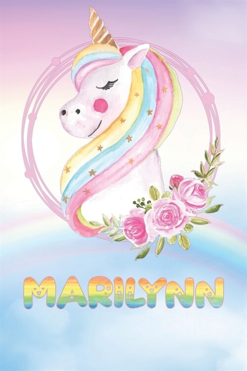 Marilynn: Marilynns Unicorn Personal Custom Named Diary Planner Calendar Notebook Journal 6x9 Personalized Customized Gift For (Paperback)