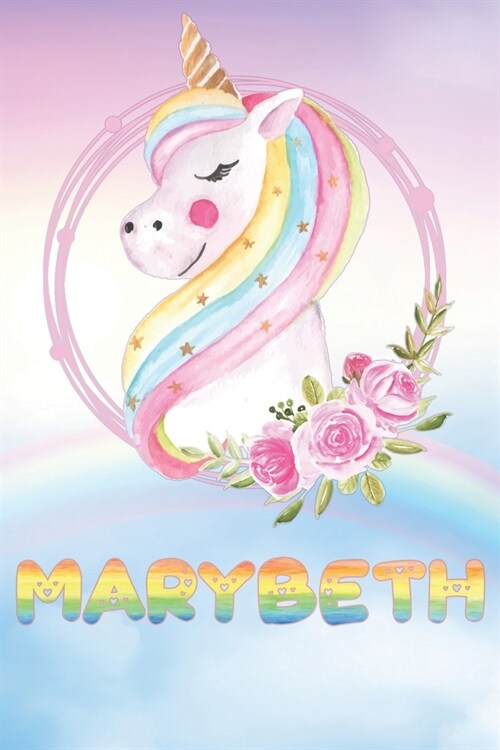 Marybeth: Marybeths Unicorn Personal Custom Named Diary Planner Calendar Notebook Journal 6x9 Personalized Customized Gift For (Paperback)