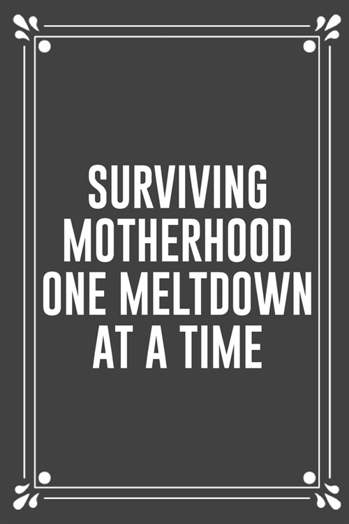 Surviving Motherhood One Meltdown at a Time: Funny Blank Lined Ofiice Journals For Friend or Coworkers (Paperback)