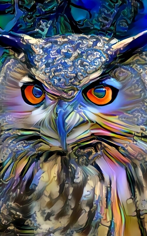 Notebook: art owl bird owls wildlife predator hunter bird of prey (Paperback)