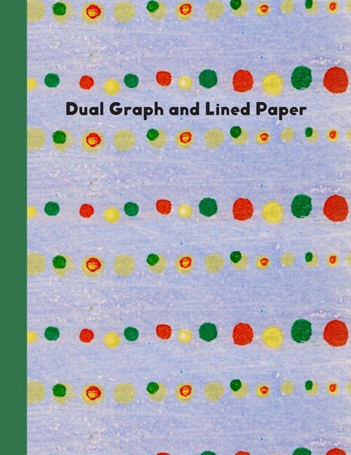 Dual Graph and Lined Paper: Divided Half and Half 4 x 4 Quadrille Graph and Wide Ruled Paper with Japanese Art Cover (Paperback)