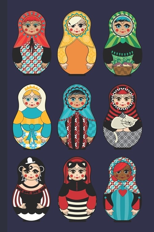 Matryoshka Dolls Notebook: Pretty Russian Doll Lined Journal (Paperback)
