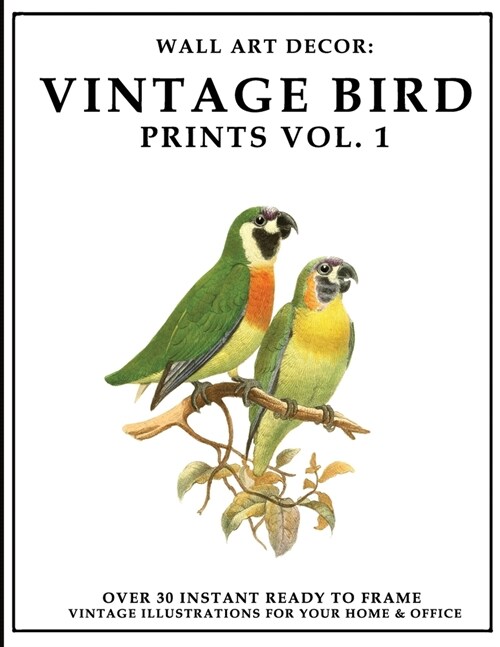 Wall Art Decor: Vintage Bird Prints Vol 1: Over 30 Instant Ready to Frame Full Color Bird Illustration Art Prints for Your Home & Offi (Paperback)