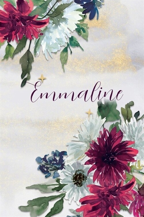 Emmaline: Personalized Journal Gift Idea for Women (Burgundy and White Mums) (Paperback)