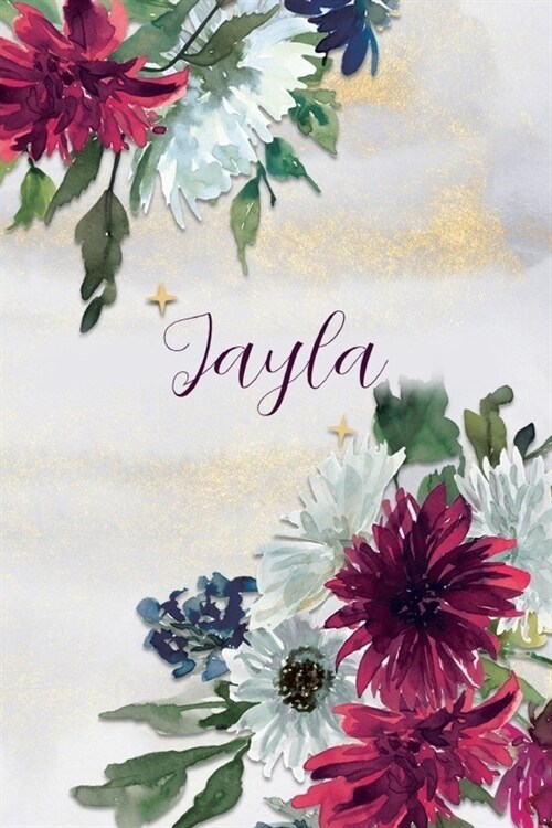 Jayla: Personalized Journal Gift Idea for Women (Burgundy and White Mums) (Paperback)