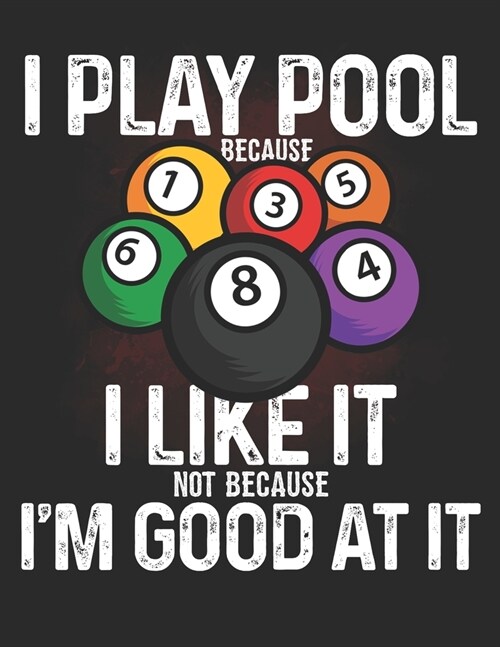 I Play Pool Because I Like it Not Because Iam Good at It: Planner Weekly and Monthly for 2020 Calendar Business Planners Organizer For To do list 8,5 (Paperback)