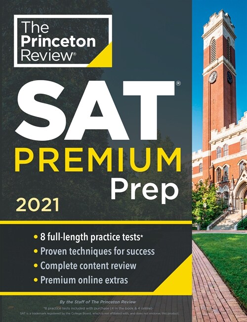 [중고] Princeton Review SAT Premium Prep, 2021: 8 Practice Tests + Review & Techniques + Online Tools (Paperback)