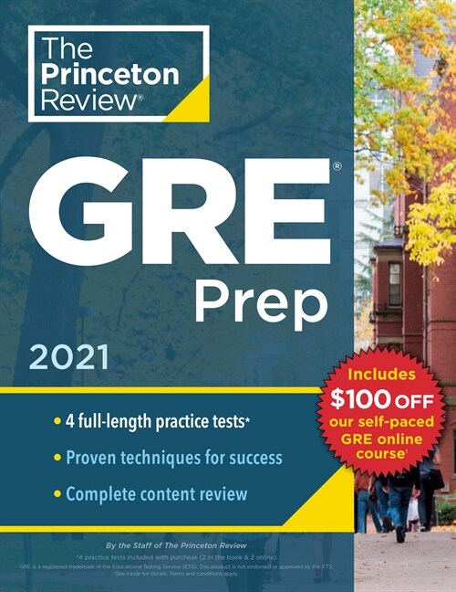 [중고] Princeton Review GRE Prep, 2021: 4 Practice Tests + Review & Techniques + Online Features (Paperback)