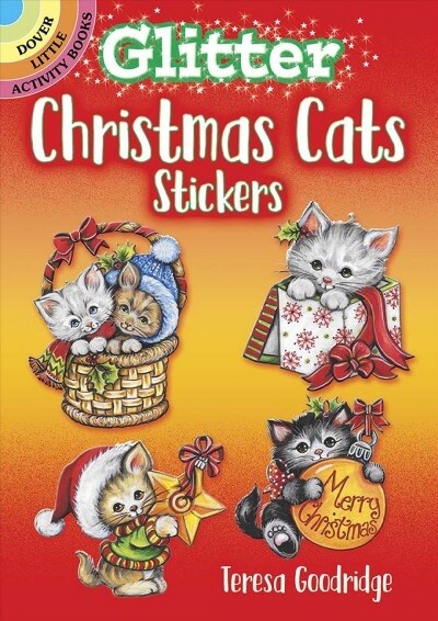 Glitter Christmas Cats Stickers (Hardcover)