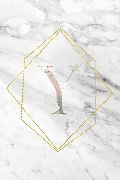 Y: Elegant Marble Floral Monogram Initial Y Notebook Blank Lined Paper Journal Gift for Women & Girls (Paperback)