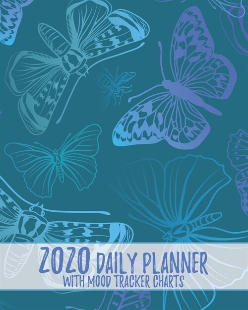 2020 Daily Planner with Mood Tracker Charts: Blue Butterflies Daily Calendar Notebook to Track Moods and Plan Days (Paperback)