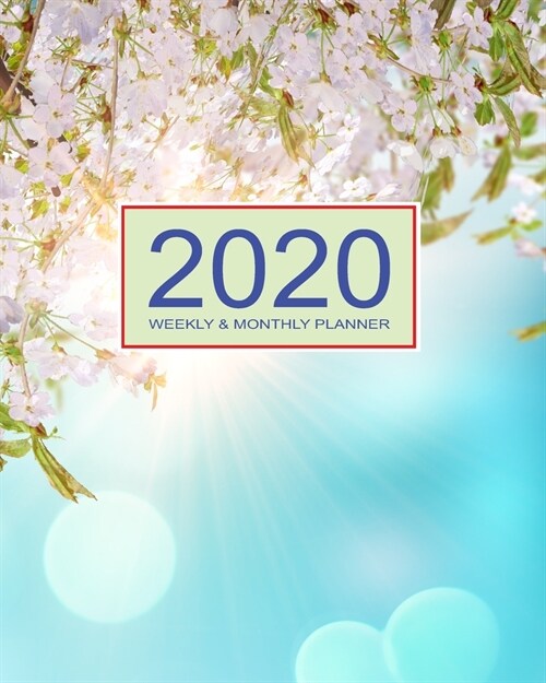 2020 Planner Weekly & Monthly 8x10 Inch: Flower & Blue Sky One Year Weekly and Monthly Planner + Calendar Views (Paperback)