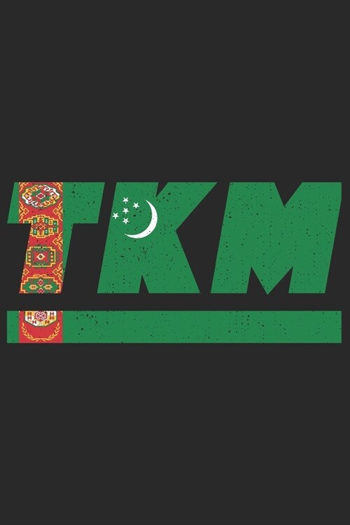 Tkm: Turkmenistan Notizbuch mit punkteraster 120 Seiten in wei? Notizheft mit der turkmenischen Flagge (Paperback)