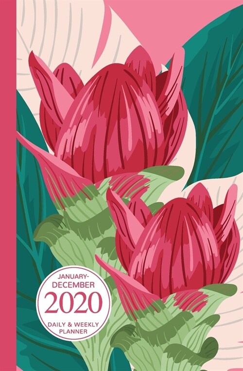 January - December 2020 Daily & Weekly Planner: Mini Calendar; Bonus Word Search Puzzles; Tropical Ginger Flowers (Paperback)