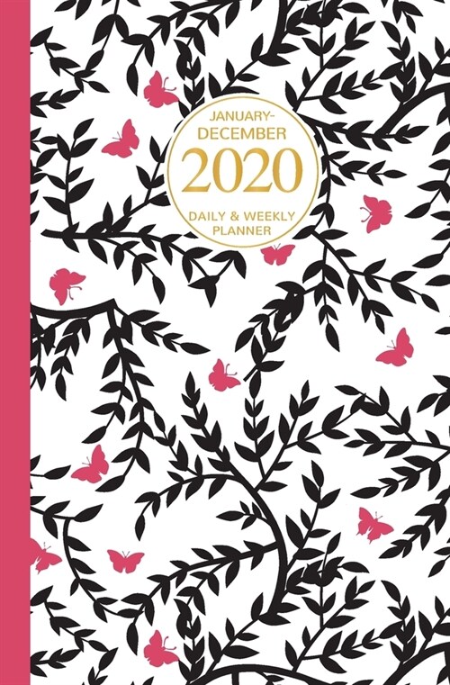 January - December 2020 Daily & Weekly Planner: Mini Calendar; Bonus Word Search Puzzles; Butterflies And Vines (Paperback)