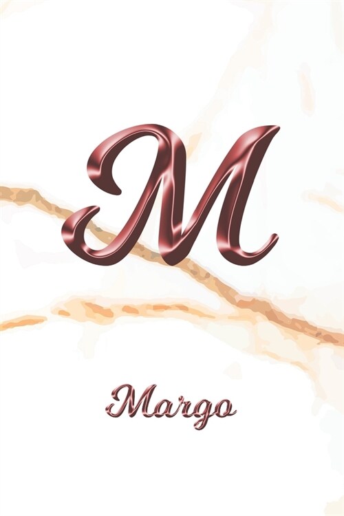 Margo: Journal Diary - Personalized First Name Personal Writing - Letter M White Marble Rose Gold Pink Effect Cover - Daily D (Paperback)