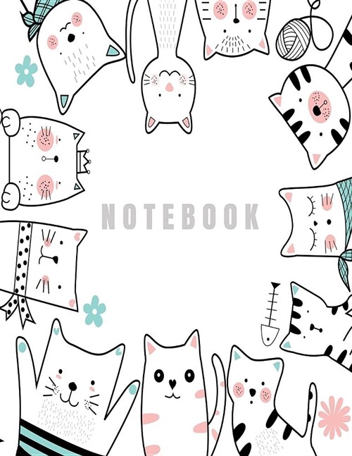 Notebook: gang cute cat monster cover (8.5 x 11) inches 110 pages, Blank Unlined Paper for Sketching, Drawing, Whiting, Journali (Paperback)