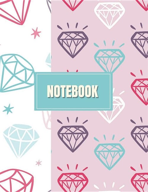 Notebook: pinky daimond cover (8.5 x 11) inches 110 pages, Blank Unlined Paper for Sketching, Drawing, Whiting, Journaling & Doo (Paperback)