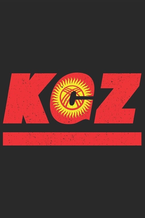 Kgz: Kirgisistan Notizbuch mit karo 120 Seiten in wei? Notizheft mit der kirgisischen Flagge (Paperback)