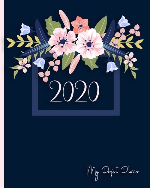 Planner Weekly Monthly: Floral Navy Blue Calendar Schedule Organizer with Inspirational Quotes (Paperback)