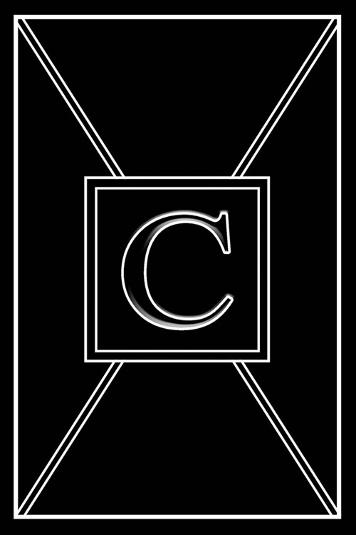 C: Personalized Dot Grid Bullet BUJO Notebook Journal Modern Sleek Black White Minimalist Initial Monogram Letter C - Man (Paperback)