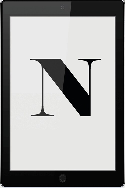 N: Personalized College Ruled Pages Notebook Journal Modern Black Tablet Tech Theme Bjournal Notepad Initial Monogram Let (Paperback)