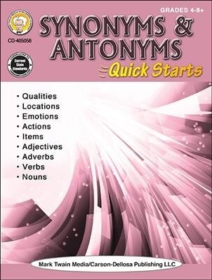 Synonyms & Antonyms Quick Starts Workbook, Grades 4 - 12 (Paperback)