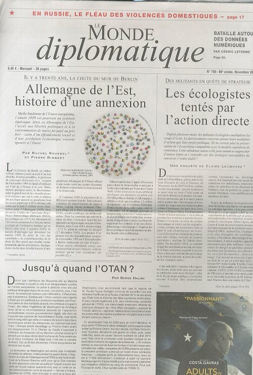 Le Monde Diplomatique (월간 프랑스판): 2019년 11월호