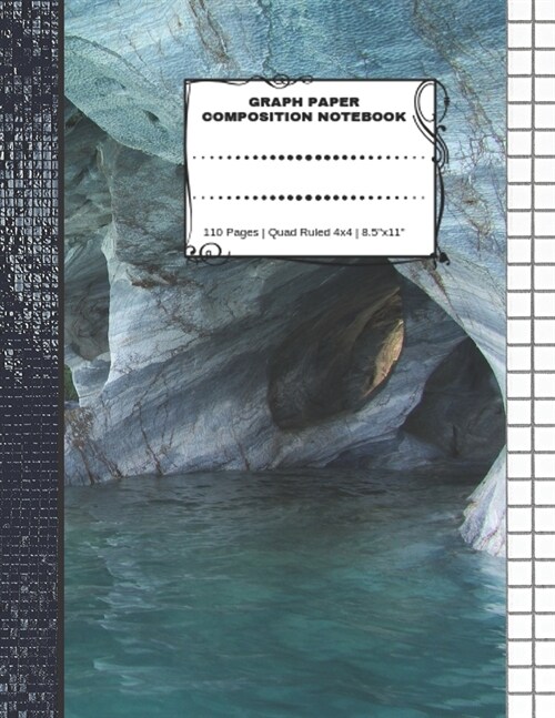 Graph Paper Composition Notebook: 110 Pages - Quad Ruled 4x4 - 8.5 x 11 Marble Large Notebook with Grid Paper - Math Notebook For Students (Paperback)