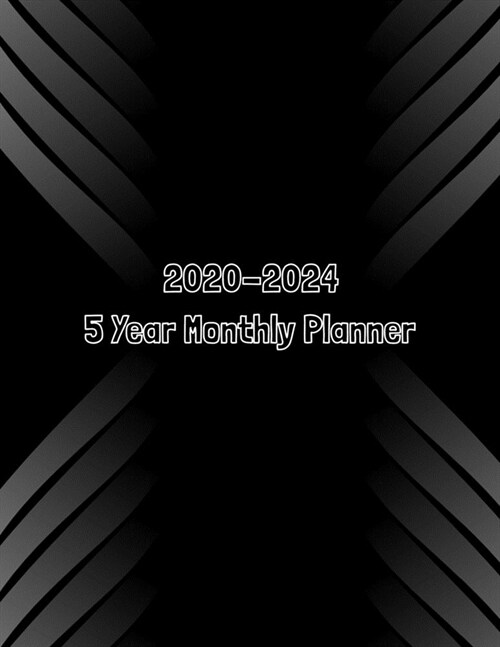 2020-2024 5 Year Monthly Planner: 60 Month Agenda Planner Black abstract background (Paperback)