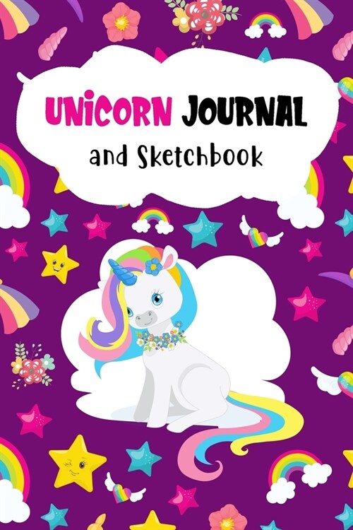 Unicorn Journal and Sketchbook: Cute Unicorn Journal for Kids Blank Paper for Writing and Drawing Birthday Gift for Girls (Paperback)