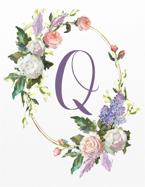 Q: White Pink Floral 8.5x11 Lined Notebook (Paperback)