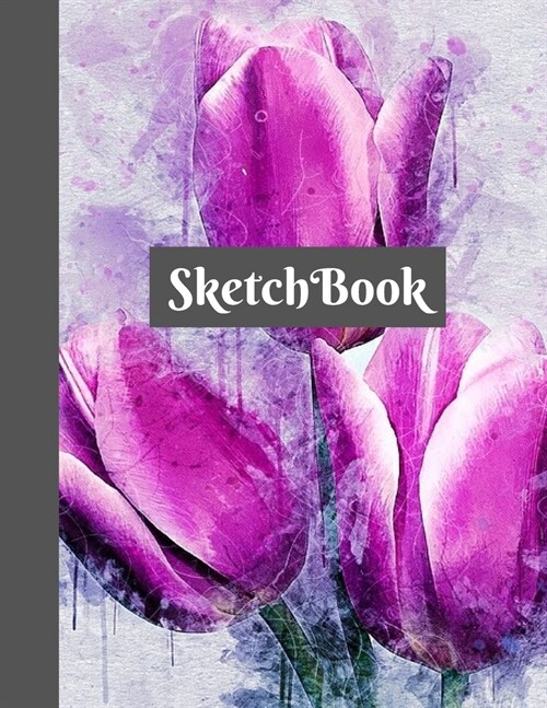 Sketchbook: Cute Large Landscape Sketchbook Journal Flower For Artists Painters Adults Boys Teens To Draw Sketch and Write Their C (Paperback)