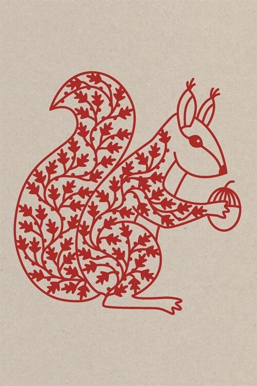 Notes: A Blank Lined Journal with Red Squirrel Papercut Cover Art (Paperback)