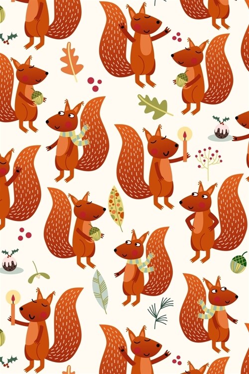 Notes: A Blank Lined Journal with Red Squirrel Party Pattern Cover Art (Paperback)