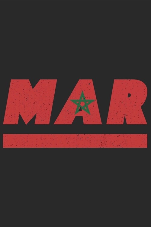 Mar: Marokko Notizbuch mit karo 120 Seiten in wei? Notizheft mit der marokkanischen Flagge (Paperback)