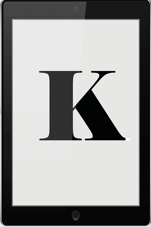 K: Personalized College Ruled Pages Notebook Journal Modern Black Tablet Tech Theme Bjournal Notepad Initial Monogram Let (Paperback)