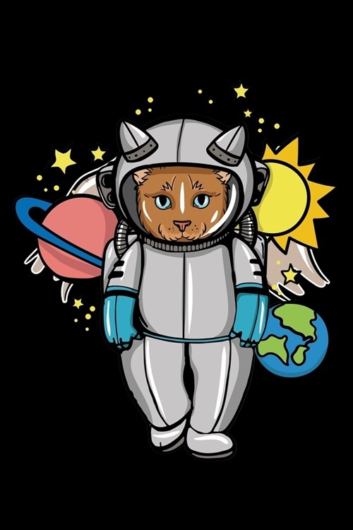 Astronaut Cat: 6x9 Ruled Notebook, Journal, Daily Diary, Organizer, Planner (Paperback)