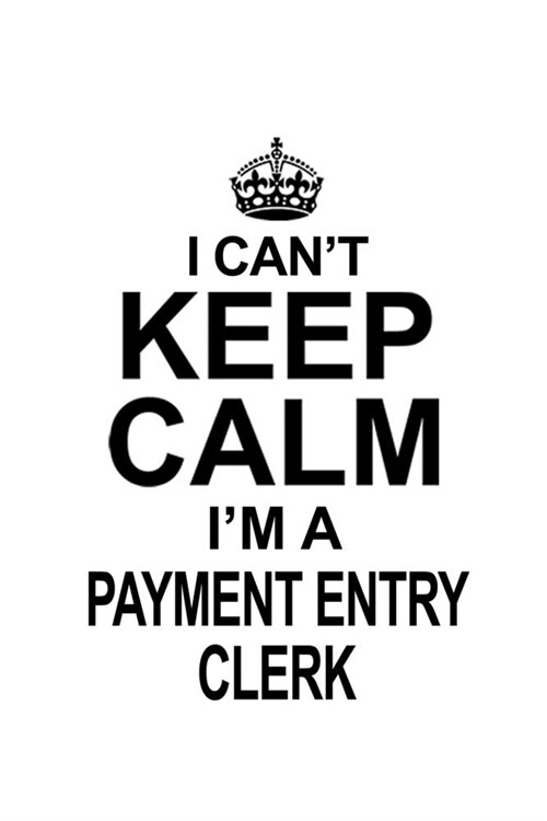 I Cant Keep Calm Im A Payment Entry Clerk: Funny Payment Entry Clerk Notebook, Payment Entry Assistant Journal Gift, Diary, Doodle Gift or Notebook (Paperback)