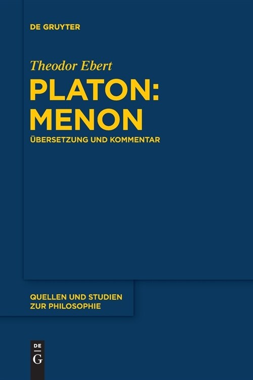 Platon: Menon: ?ersetzung Und Kommentar (Paperback)