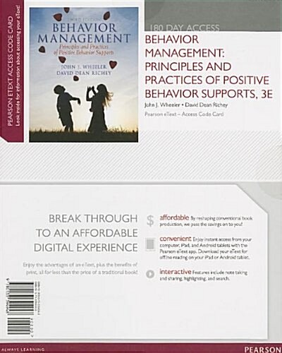 Behavior Management: Principles and Practices of Positive Behavior Supports, Pearson Etext -- Access Card                                              (Hardcover, 3rd)