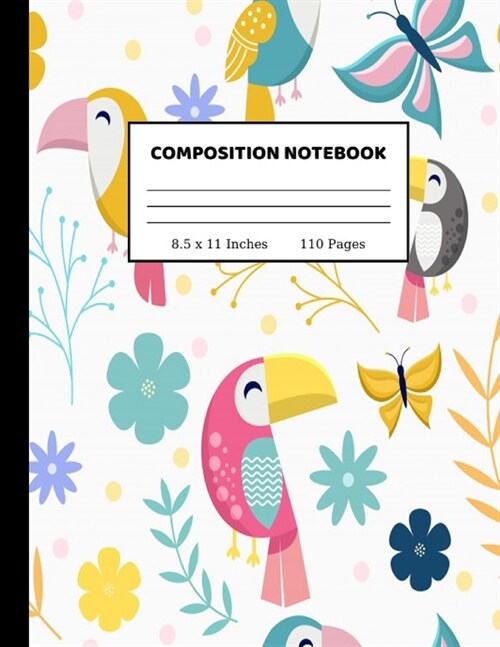 Composition Notebook: Pretty Wide Ruled Paper Notebook Journal - Wide Blank Lined Workbook for Teens Kids Students Girls for Home School Col (Paperback)