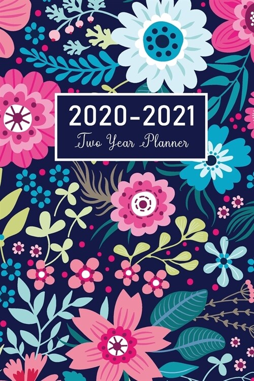 2020-2021 Monthly Planner: Flower Watecolor Cover - A Simple 2 Year Monthly Pocket Calendar 2020-2021 - 24 Months Agenda Planner with Holiday - P (Paperback)