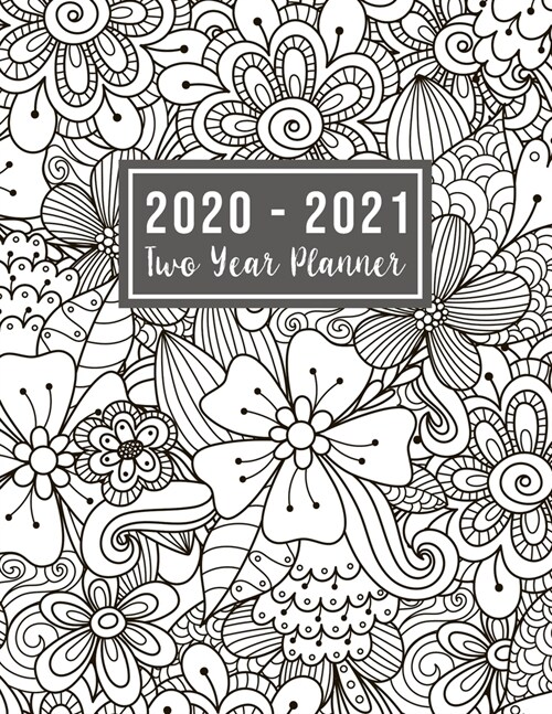 2020-2021 Two Year Planner: two year monthly planner at a glance - 24 Months Agenda Planner with Holiday from Jan 2020 - Dec 2021 Large size 8.5 x (Paperback)