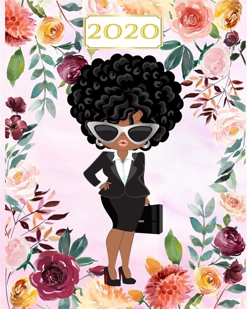 2020: Weekly & Monthly Calendar Planner Organizer - African American Black Woman Cover (Paperback)