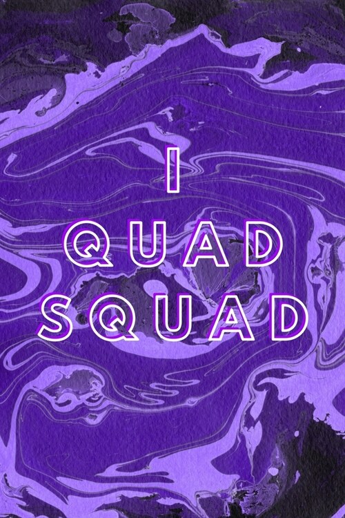 I Quad Squad: Purple Marble Patterned Blank Lined Journal Gift Idea For Roller Skaters - 120 Pages (6 x 9) (Paperback)