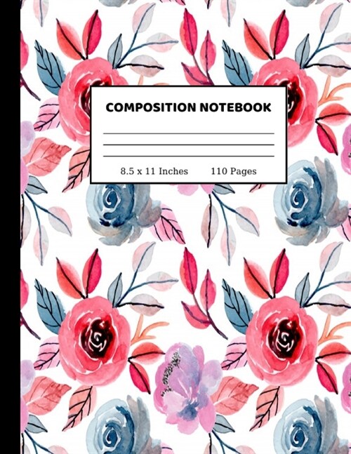 Composition Notebook: Pretty Wide Ruled Paper Notebook Journal - Wide Blank Lined Workbook for Teens Kids Students Girls for Home School Col (Paperback)