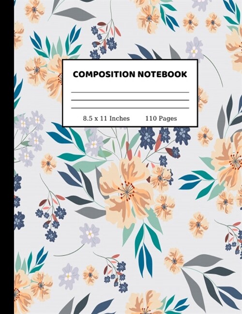 Composition Notebook: Pretty Wide Ruled Paper Notebook Journal - Wide Blank Lined Workbook for Teens Kids Students Girls for Home School Col (Paperback)