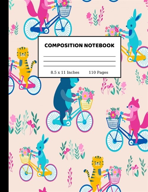 Composition Notebook: Pretty Wide Ruled Paper Notebook Journal - Wide Blank Lined Workbook for Teens Kids Students Girls for Home School Col (Paperback)